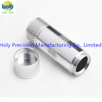 CNC Aluminum Machining Flashlight Housing Part with Clear Anodize